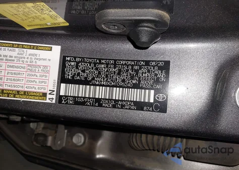 2021 Toyota C-Hr Le z USA, uszkodzony, nr VIN JTNKHMBX0M1095240